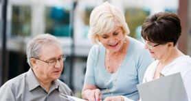 Older couple with doctor