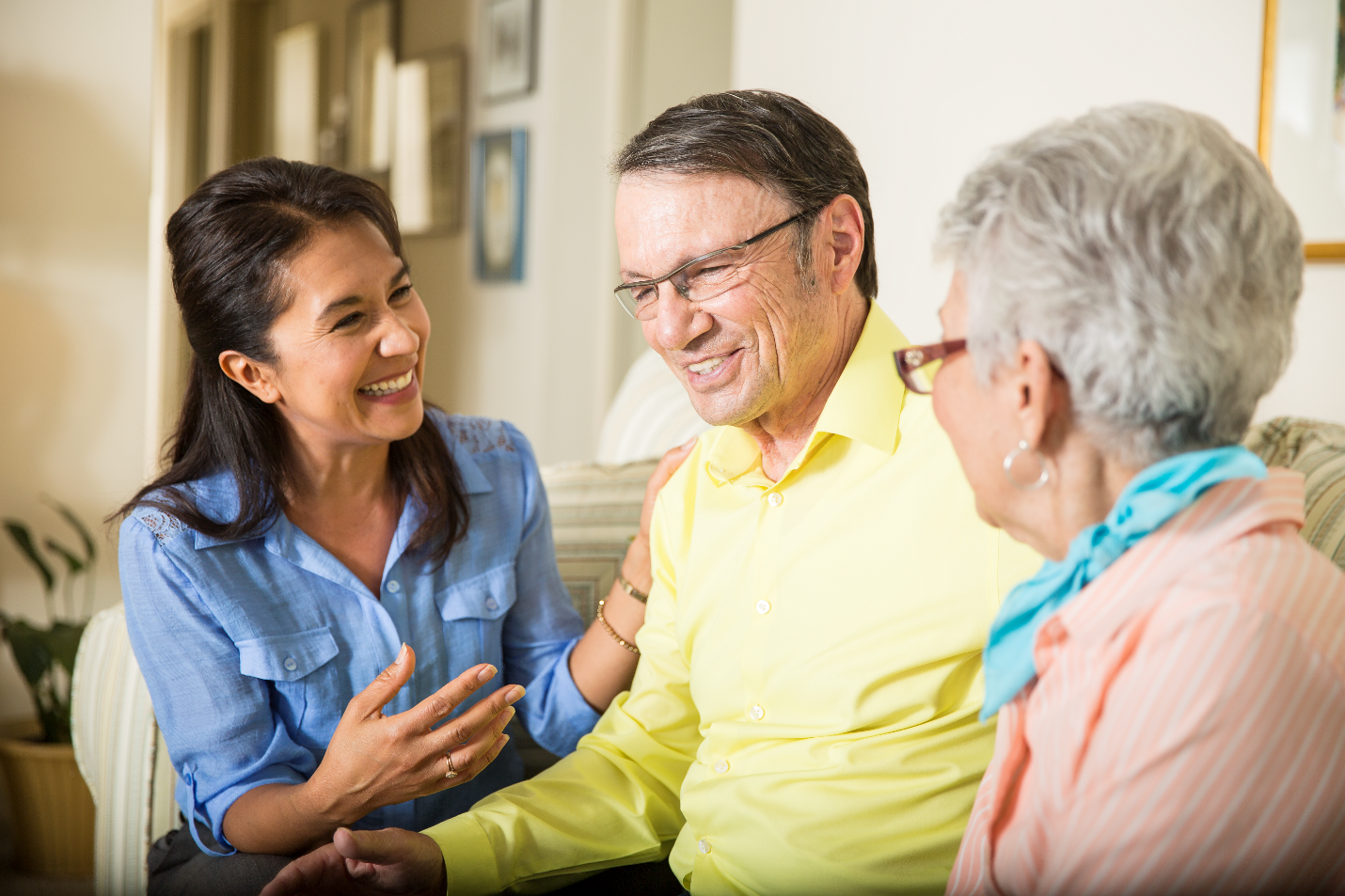 caregiver with clients
