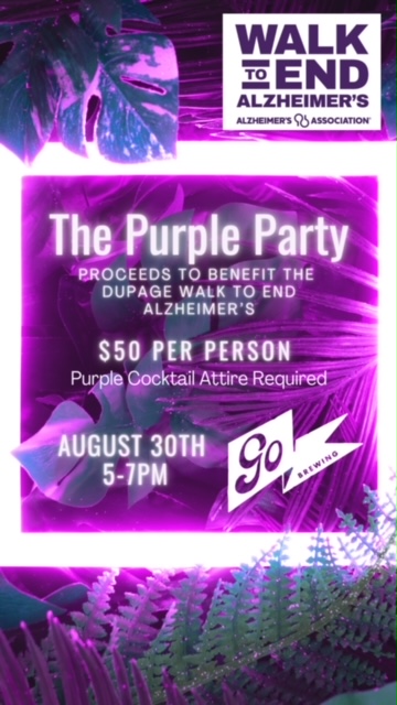 walk to end alzheimer's purple party flyer