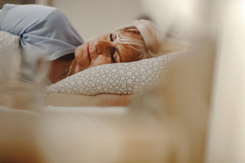 Elderly woman sleeping