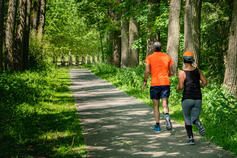 Man and women on run