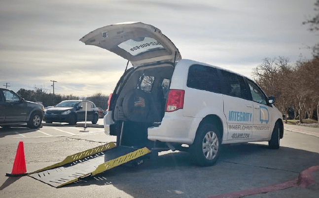 Van with an open door