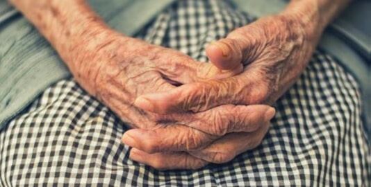 A photo of an elderly's person hands