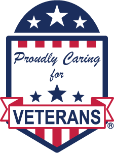 proudly caring for veterans badge