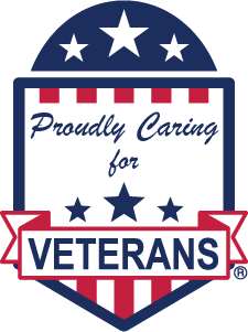 Proudly Caring for Veterans Badge