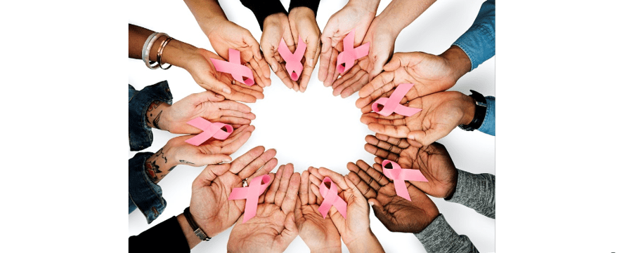 Breast Cancer Symbol and hands