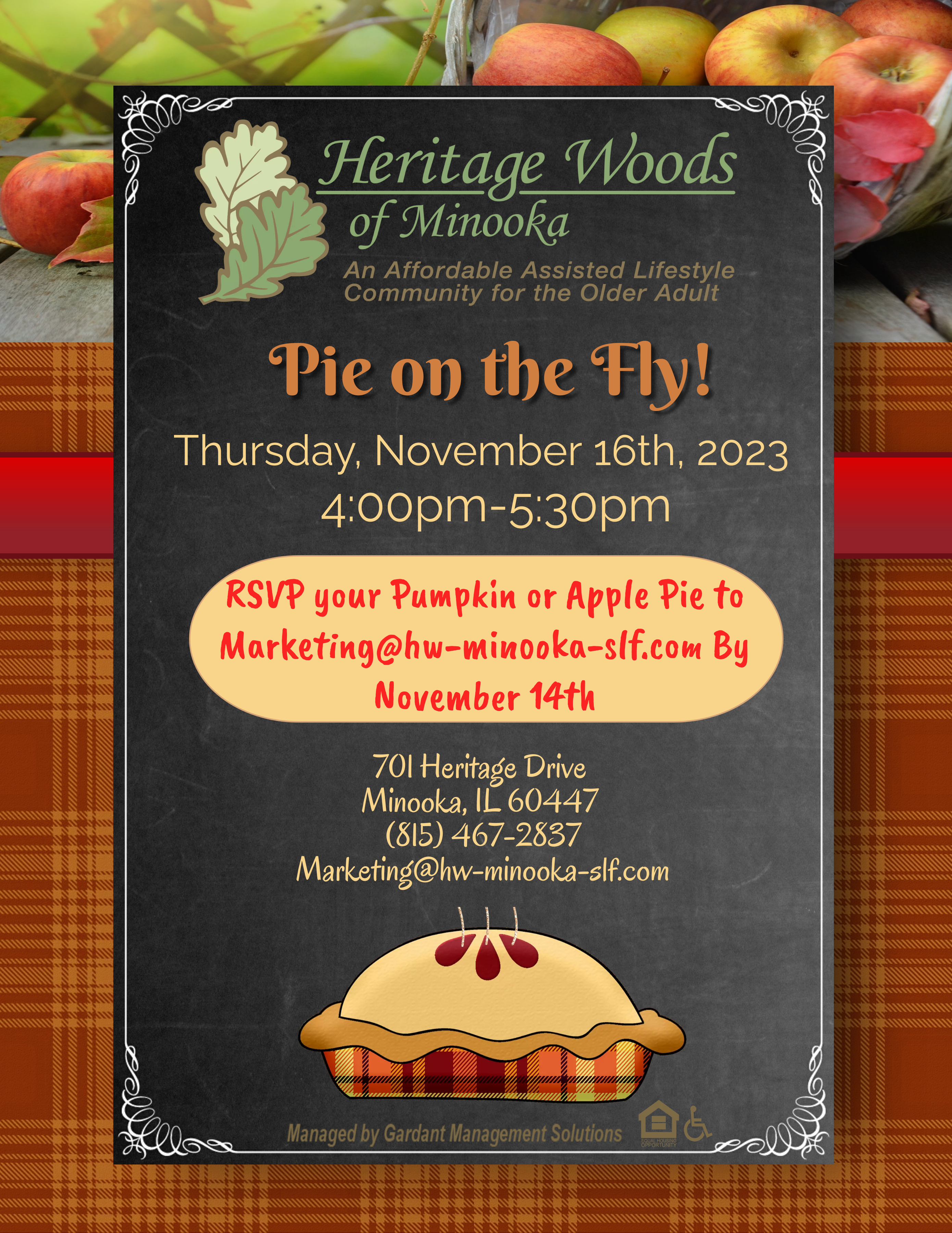 pie on the fly event information