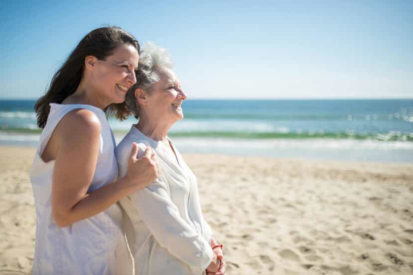 women at the beach